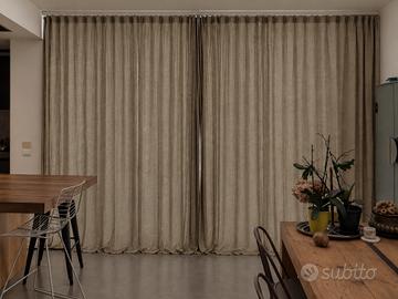 Tende sartoriali su misura 100% puro lino beige