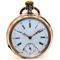 Splendido orologio argento oro fine 1800