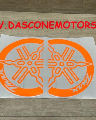 2 adesivi scudo tmax 500 530 560 ARANCIO FLUO
