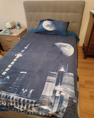 Letto 1 piazza e mezza, moderno, con comodino