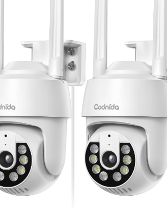 2K Telecamera Wi-Fi Esterno/Interno Kit da 2, 360