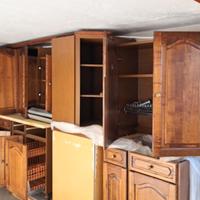 cucina rovere massiccio ripiano in marmo