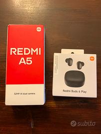 Telefono redmi A5 e auricolari senza filo nuovi