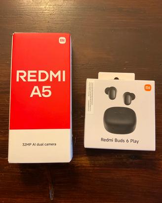 Telefono redmi A5 e auricolari senza filo nuovi