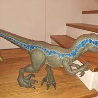 dinosauro velociraptor blu 
