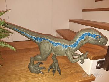 dinosauro velociraptor blu 