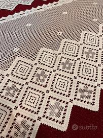 Elegante tessuto in pizzo bianco