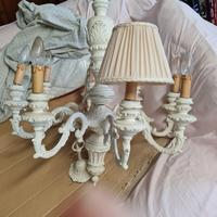 lampadario francese provenzale con cappellini
