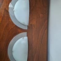 2 applique vetro mezzaluna lampade parete