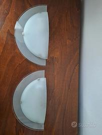 2 applique vetro mezzaluna lampade parete