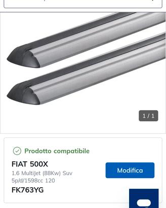 BARRE PORTATUTTO 500x Fiat