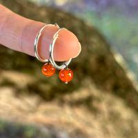 Orecchini cerchio argento 925 corniola