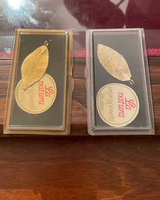 ✨ Rari Ciondoli Vere Foglie ORO 24K ✨