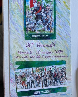 Folder con 2 schede telefoniche - 90° Veronafil