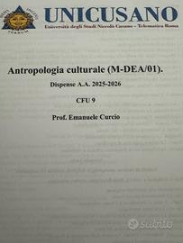 Dispense di Antropologia Unicusano 2025/2026