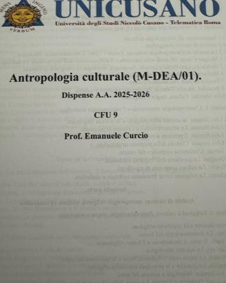 Dispense di Antropologia Unicusano 2025/2026