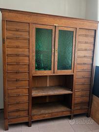 Splendido Mobile Archivio Schedario Vintage Anni '