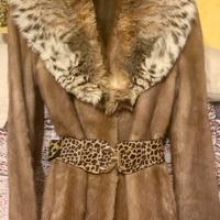 Pelliccia vintage visone collo lince o volpe