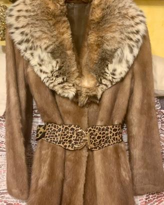 Pelliccia vintage visone collo lince o volpe