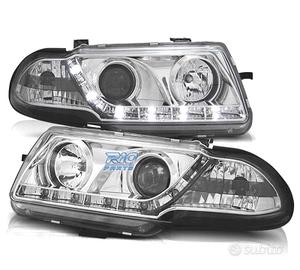 FARI OPEL ASTRA F 94-98 LUCE DIURNA LED FONDO CROM