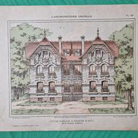 Stampa antica 1900 architettura Enghien Les Bains