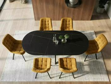 Tavolo ceramica allungabile 140→180 + 6 sedie vell