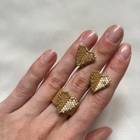 Set di anello e orecchini a forma di cuore