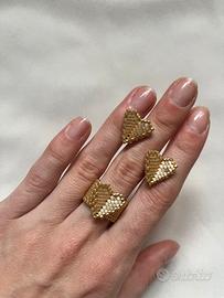 Set di anello e orecchini a forma di cuore