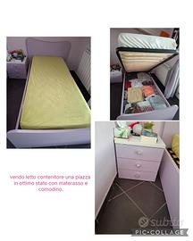 letto singolo più comodino