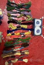 Set matasse di filo / e gomitoli di cotone NUOVI