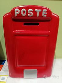 Salvadanaio cassetta rossa Poste italiane ceramica