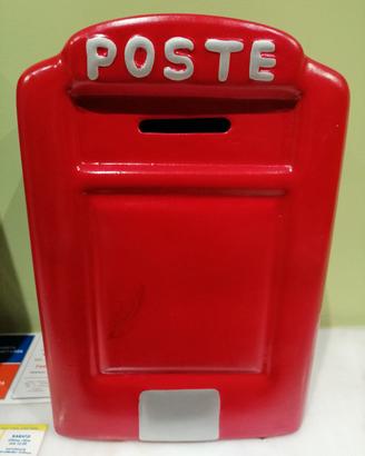 Salvadanaio cassetta rossa Poste italiane ceramica