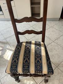 Set 4 sedie classiche in legno con seduta imbottit