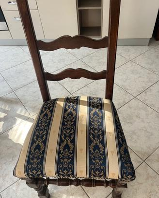 Set 4 sedie classiche in legno con seduta imbottit