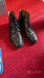 Stivaletti Francesine Brogue in vera pelle