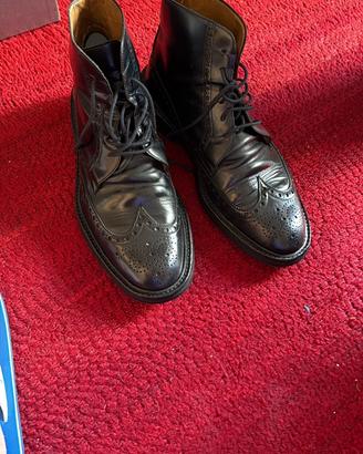 Stivaletti Francesine Brogue in vera pelle