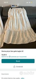 Gonna bianca in pizzo san gallo