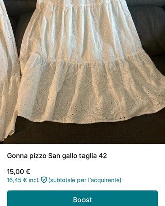 Gonna bianca in pizzo san gallo