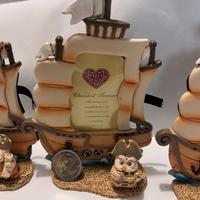 Set 4 Portafoto bimbi con nave e pirata