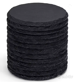 127 pezzi sottobicchieri in ardesia nera da 10 cm