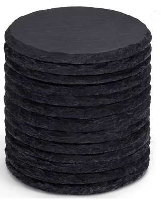 127 pezzi sottobicchieri in ardesia nera da 10 cm