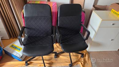 Sedie poltrone ufficio in pelle nera