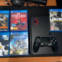 ps4 slim 850gb,un joystick e 5 giochi. trattabile.