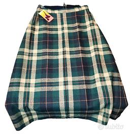 Gonna Autunno Inverno Tartan Verde tg 42 Vintage