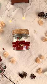 Candela natalizia artigianale in cera di soia