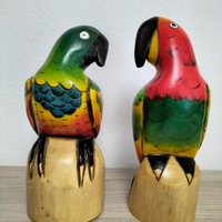 Coppia pappagalli in legno