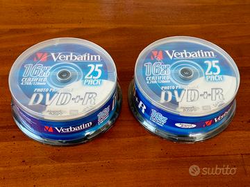 DVD+R VERBATIM sigillati 2x25 pezzi