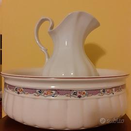 Brocca e catino decorato Laveno