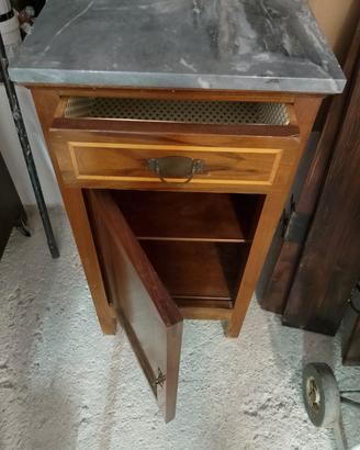 comodino con marmo anni 60