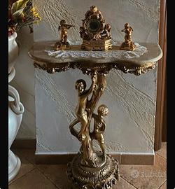 Consolle oro con marmo